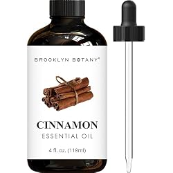 Brooklyn Botany Cinnamon Essential Oil - Huge 4 Fl Oz - 100% Pure and Natural - Premium Grade with Dropper - for Aromatherapy and Diffuser