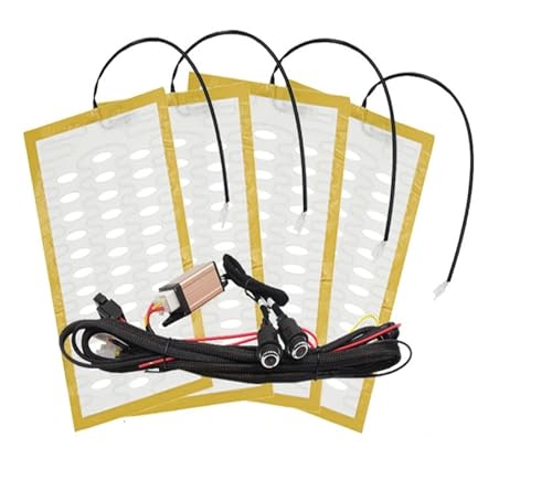 Kit coussinets chauffants rapides 12V pour 2 sieges de voiture avec interrupteur rond 6 niveaux