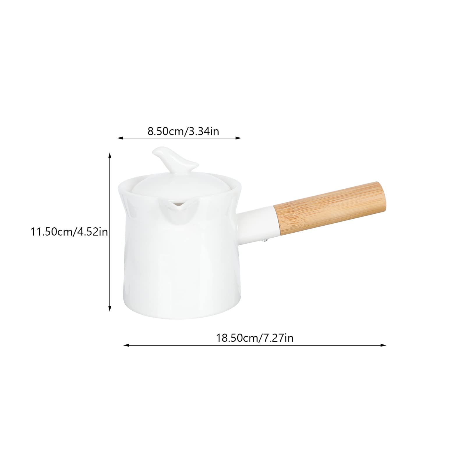 STOBAZA Milk Jug Coffee Pot Milk Holder Coffee Machines Mini Heater Espresso Machines for Home Enamel Pot Lemons Decor Cup Warmer Decorative Coffeepot Tea Serving Pot Wooden White