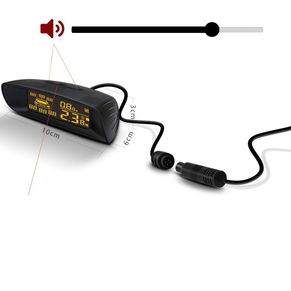 Sensore di Assistenza al parcheggio PDC, Kit sensori di parcheggio Parktronic per Auto, Anteriori e Posteriori, Radar, rilevatore 4/6/8 sensori, Assistenza Automatica (6 sensori/Rosso)