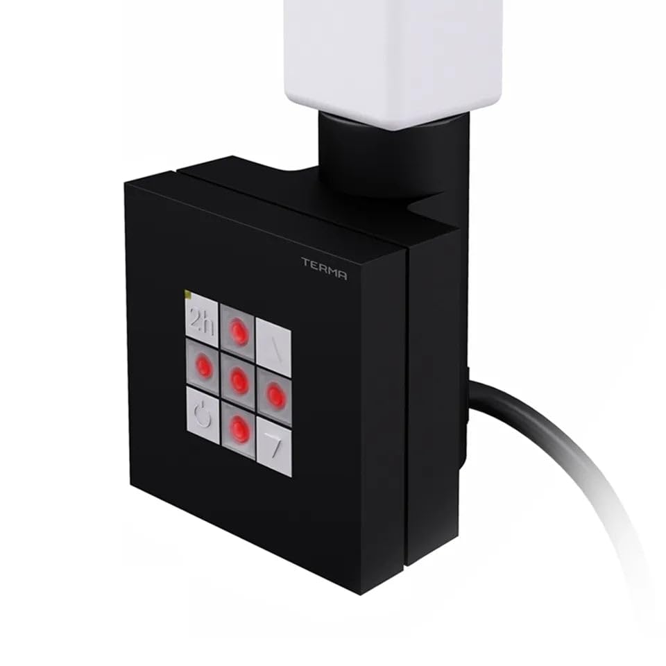 Digitaler Thermostat Regler KTX2 Schwarz – Temperaturregler für Badheizkörper – Elektronische Heizungssteuerung mit LED-Display – Für Heizstab & Handtuchheizkörper