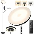 YOPSTAR LED Floor Lamp, 36W/3000LM Super Bright Modern Tall Standing Lamp, 3 Color Temperatures Torchiere Sky Lamp with Dimmable Reading Light, Remote & Touch Control for Living Room, Bedroom, Office