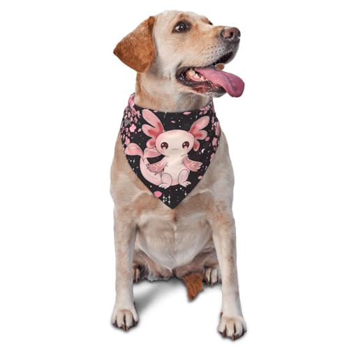 Guinzaglio per cani, simpatico bavaglino a forma di fiore di Axolotl, bavaglino triangolare per cani, simpatico accessorio per cani