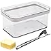 Zliger Burriera Plastica Portaburro con Coperchio E Taglierino Contenitore Burro Scatola Portaburro Burriera Trasparente Piatto di Burro Contenitore Alimenti Formaggi Scatola Porta-Burro per Cucina