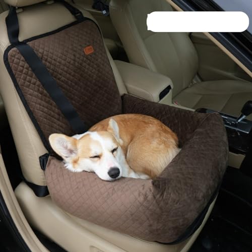 犬 車 シート ペット用ドライブシート 大中小型車用 助手席 中型犬用 全種猫用 飛び出し防止 酔い防止 シートベルト付き 両用 ペットソファ ペットクッション 汚れキズ防止 犬用ブースターシート カーキ 52*76*18cm