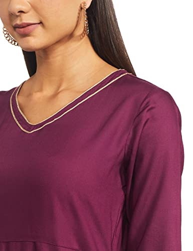 Image of Amazon Brand - Myx Women Printed Kurta and Pant Set with Dupatta in Rayon (Available in Plus Sizes)