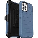 OtterBox Defender Series Case for iPhone 12 & iPhone 12 Pro (Only) - Holster Clip Included - Microbial Defense Protection - Non-Retail Packaging - Baby Blue Jeans (Blue)