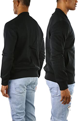 Tobeinstyle Men's Durable Fleece Bomber Jacket - Black - Xl #TOP2