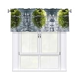 VVXBHGR Cenefa de cortina con estampado de manzanas verdes en agua helada, 137 x 45 cm, para cocina, baño, lavandería y decoración de estudio