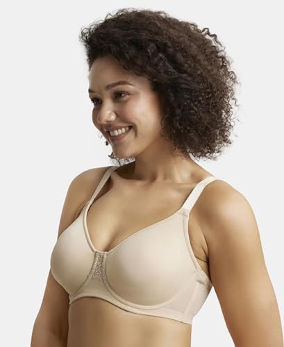 Image of Jockey 1855 Women Under-Wired Non-Padded Soft Touch Microfiber Elastane Stretch Full Coverage Minimizer Bra with Broad Wings