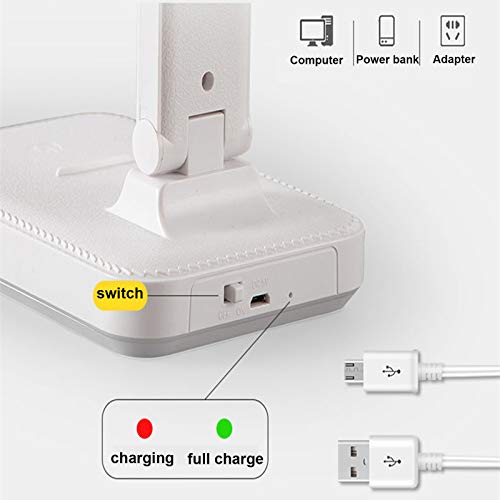 Schreibtischlampe LED Dimmbare Tischlampe Kabellos Wiederaufladbar Drehbare Augenschutz Tischleuchte Memory-Funktion für… – Bild 4