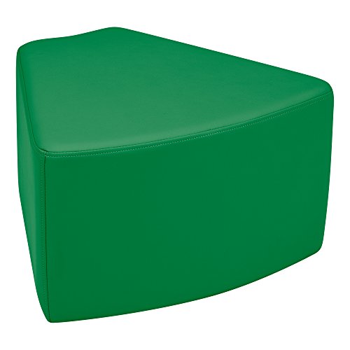 Image of Sprogs 12 inch H Structured Wedge Stool -Flexible Modular Collaborative Soft Seating for Office, Home, Lounge and School Classrooms with Durable Frame & Set of 6 inch Legs Add-on -Green