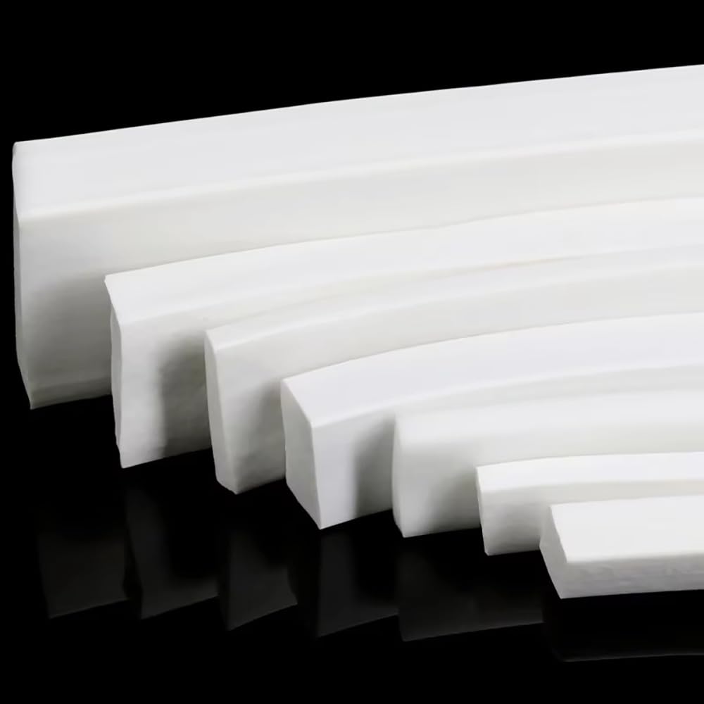 Silikonowa taśma uszczelniająca z pianki, Taśma uszczelniająca z gąbki silikonowej, biały kwadrat, 5 metrów, wiele rozmiarów(5mm x 20mm)
