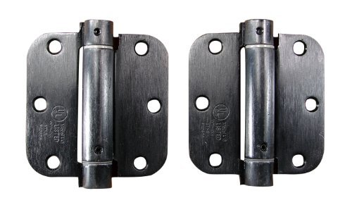 Spring Loaded Hinges Oil Rubbed Bronze 3.5 Inch - 5/8 Radius 2-Pack