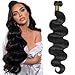 QTHAIR 12A Brazilian Hair Body Wave 28inch 1 Bundle 100g Unprocessed Brazilian Body Wave Virgin Human Hair Natural Black Brazilian Human Hair Weaves Brazilian Body Wave Human Hair Weft