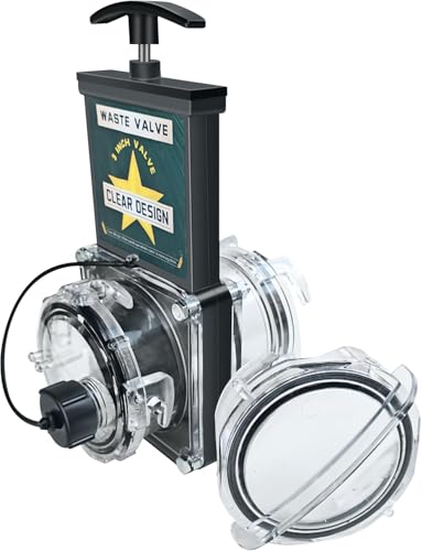 3-inch Waste Valve Sewer Gate with two clear Caps for RV Camper Trailer