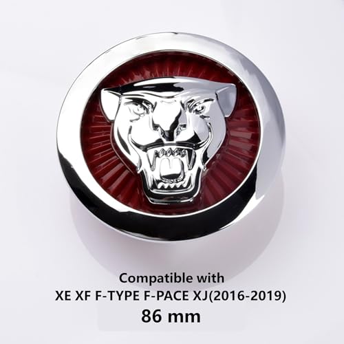 ARKOSKNIGHT Emblem Compatible with Jagvar XF Front Center Grille Emblem 3.38inch Car Badge Emblem Leopard Jagvar Accessories(Front Emblem Red-Chrome)