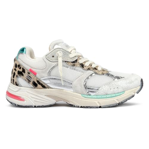 Crime London Wmns Fugitive 20303PP7.68 Bianco Argento Leopardato Bianco Argento Leopardato/38