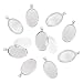 Faxco 48 Pieces Oval Pendant Trays Set, 24 Transparent Glass cabochons with 24 Silver Pendant Trays, Clear Glass Dome cabochon Non-calibrated Oval 20x30mm/ 0.79x1.18inch for Photo Pendant Craft Jewel
