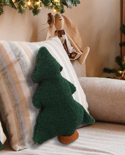 Image of Tickles Christmas Tree Soft Stuffed Plush Pillow Cum Toy for Kids Boys & Girls Birthday Gift (Color: Green, Size: 35 cm)