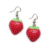 Länge ca. 3,5 cm Idin Handgemachte Fimo-Ohrringe - Rote Erdbeeren aus Fimo (Länge ca. 3.5 cm)