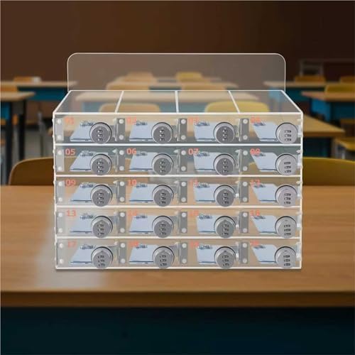 Wall-Mounted Cell Phone Locker Box, Secure Acrylic Storage with Door Locks & Keys, Ideal for Classrooms, Schools, Factories, Gyms - 9 Compartments for Students