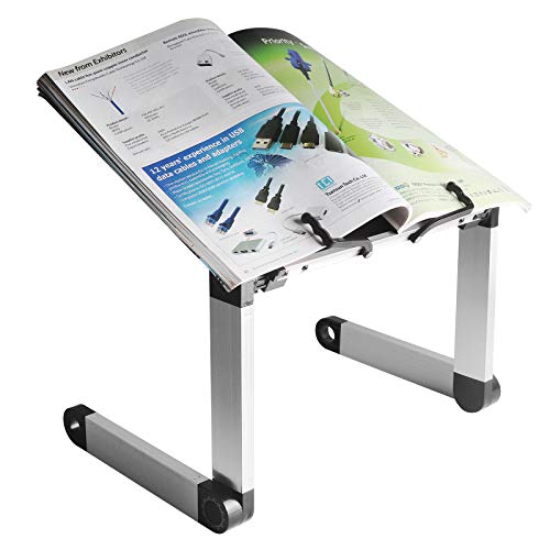 FEATURED STORE Book Holder for Reading Hands Free,Adjustable Book Stand with Page Paper Clips for Large Heavy Textbooks Music Books Tablet Cook Recipe Laptop Foldable Aluminum Reading Holder