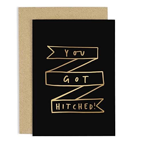 Old English Co. You Got Hitched Wedding Card - A6