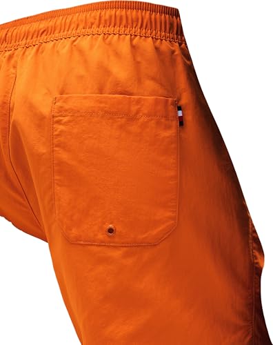 Tommy Hilfiger Um0Um03477 Short de Bain avec Cordon de Serrage pour Homme, Orange (Orange feu de Joie), Taille S