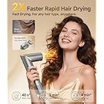 8 in 1 Hair Styler & Air Dryer Brush, High-Speed Negative Ionic Foldable Hair Tools Fast Drying, Multi Professional Hot Air Styler for Curling Volumizing Straightening Styling (Gray) - Image 2