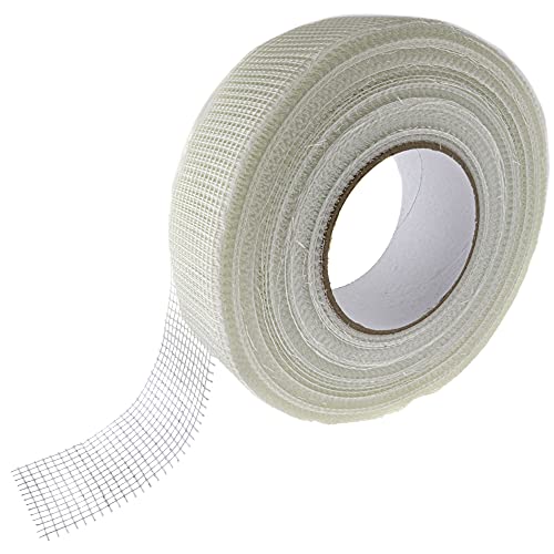 SeKi Cinta de malla autoadhesiva de fibra de vidrio, 48 mm x 90 m, para grietas y agujeros, malla de refuerzo, cinta de refuerzo para juntas de paneles de yeso, color blanco