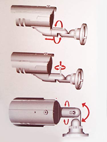 O&W Security 2 x dummy camera fake bewakingscamera camera's dummy met lens met knipperende led waterdicht voor binnen en… - Image 6