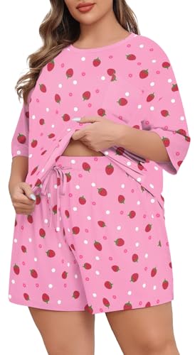 Lastshe Womens Plus Size Pajama Set 2 Piece Soft Short