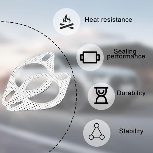 Image of Mandark 2PCS Car Exhaust Gasket, 2.5 Inch Vehicle Exhaust Flange Gasket with 2-Bolt, Automotive High Temp Exhausting Manifold Gasket Accessories, Universal for SUV, Sedan, Truck