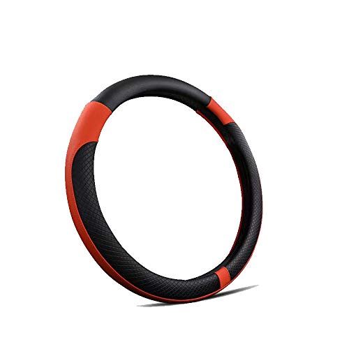 ROER capa para volante de carro laranja com confortável, couro respirável e design antiderrapante, a