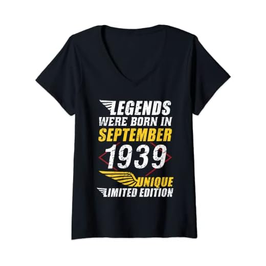 Mujer Cumpleaños Septiembre 1939 Edición Limitada Regalo Vintage Camiseta Cuello V