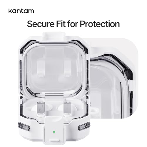 KANTAM for Galaxy Buds 4 Pro Case & Buds 4 Cover, Secure Lock Case for Samsung Galaxy Buds 4 Pro 2026, Dual Layer TPU PC Shockproof Bumper, with Cleaner Kit & Keychain for Men Women Kids (White) by KANTAM - Used condition - Image 4