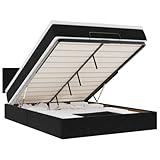 HFXHIJXQ Ottoman-Bett 140x200 cm Schwarz Samt Boxspringbett mit Stauraum und Taschenfederkernmatratze Modernes Design für Schlafzimmer Gästezimmer Jugendzimmer