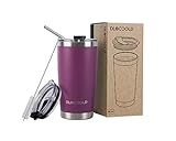 DLOCCOLD 20oz Tumbler Double Wall Stainless Steel Vacuum Insulated Coffee Travel Mug with Lid and Straw (Purple,20oz)