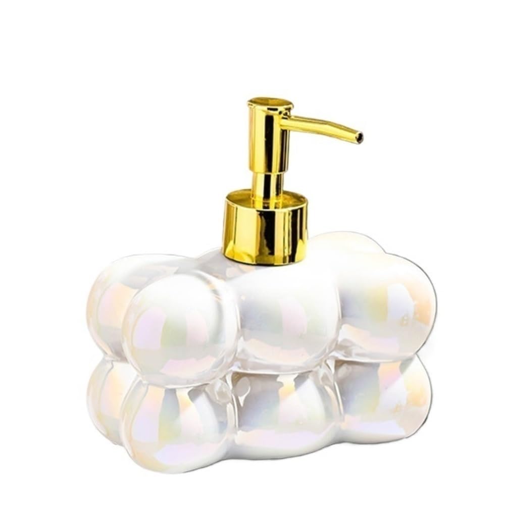 Seifenspender, Leichte Luxus-Händedesinfektionsflasche, Shampoo, Duschgel, Leere Flasche, Waschmittel, Lotion, kreative Spenderflasche, Pressflasche(White)