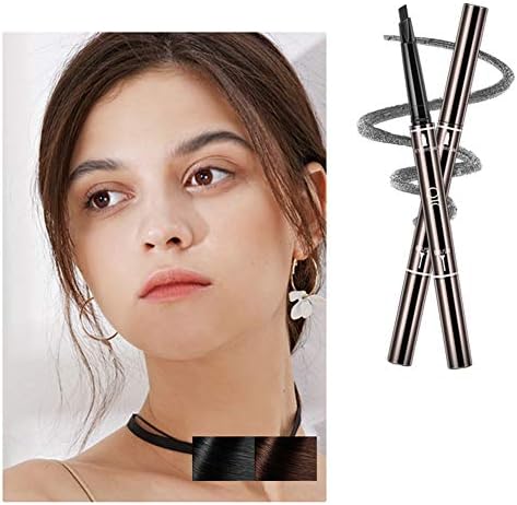 3D Eyebrow Pencil, Extra Long Thick Long Lasting Eyebrow Pencil Brow with Brush for Girls 2 PACK(Black