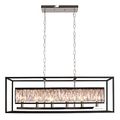 Vezzio Modern Crystal Chandelier 6-Light Black ...