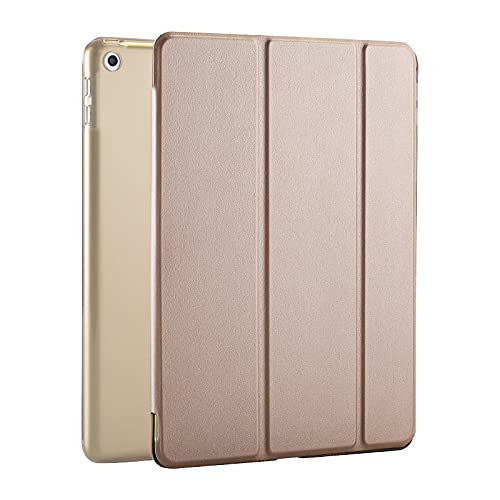 ホビナビ iPad mini4 ipad ケース 第4世代 ipadケース ipadプロケース ipad カバー アイパッドケース オートスリープ機能付き 二つ折りスタンド 半透明バックケース おしゃれ 自動スリープ 軽量 薄型 耐衝撃 衝撃保護 ゴールド