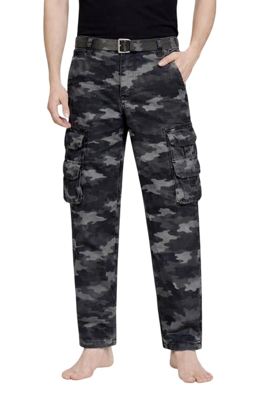 Image of Krystle Men's Camouflage Cargo Pants | Multi-Pocket Military Tactical Trousers | Regular Fit Casual Outdoor Combat Pants (Multicolor,Multisize)