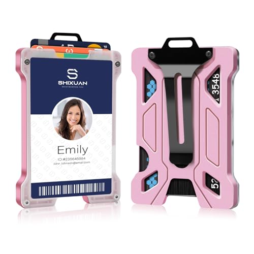 ID Badge Holder with Retractable Clip, Credit Card...