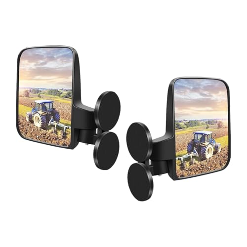 HZEL 2PCS Tractor Mirrors Strong Magnetic Car Side Mirrors Automotive Rearview Exterior Mirrors Accessories for Tractors Lift Trucks Small Dozers Golf Cart Compatible with B BX