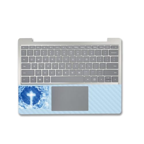 Image of MightySkins Carbon Fiber Skin Compatible with Microsoft Surface Laptop Go 3 (2023) Full Wrap Kit - Faith Clouds | Protective, Durable Textured Carbon Fiber Finish | Made in The USA