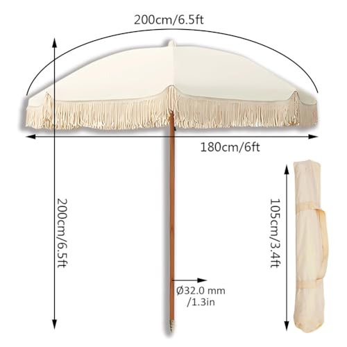 Sombrillas de patio con 8 varillas de fibra de vidrio resistentes al viento y calor 5
