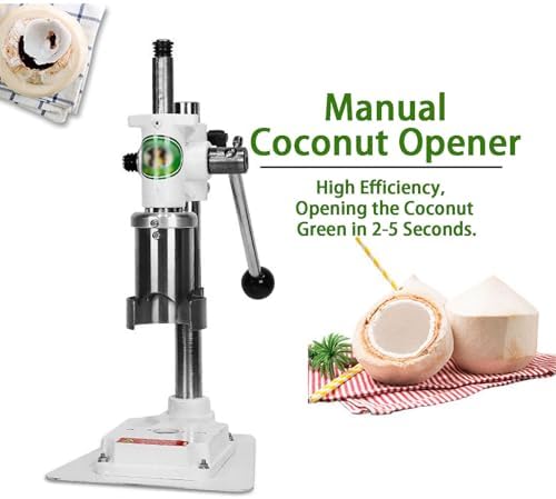 Efficient Coconut Opener Tool Set with Case Opener and Hexagonal Screwdriver, Essential for Home, Fruit Shops, Supermarkets and Beverage Shops (White)