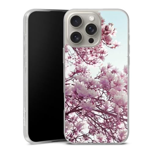 Coque silicone iPhone 16 Pro Max antichoc souple et protectrice fleurs